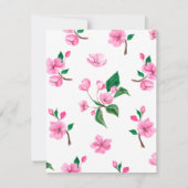 Cherry Blossom Wedding Details Umschließung Einladung (Rückseite)