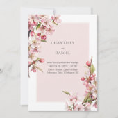 Cherry Blossom Wedding Details und Website Einladung (Vorderseite)