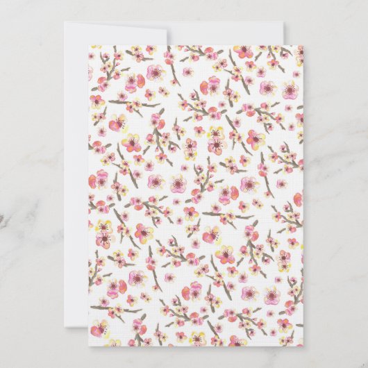 Cherry Blossom Wedding Einladung (Rückseite)