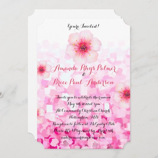 Cherry Blossom Wedding Einladung (Vorne/Hinten)