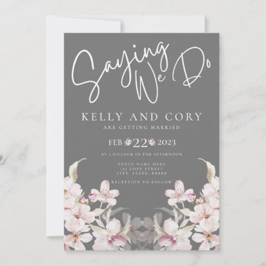 Cherry Blossom Wedding Einladung (Vorderseite)