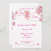 Cherry Blossom Wedding Einladung (Vorne/Hinten)