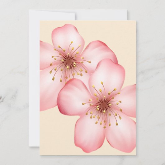 Cherry Blossom Wedding Einladung (Rückseite)