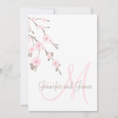 Cherry Blossom Wedding Einladung Monogram Back (Vorderseite)