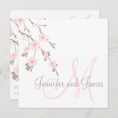 Cherry Blossom Wedding Einladung Monogram Back (Vorne/Hinten)