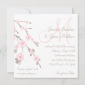 Cherry Blossom Wedding Einladung Monogram Back (Rückseite)