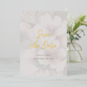 Cherry Blossom Wedding Foil Save the Date Folieneinladung