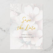 Cherry Blossom Wedding Foil Save the Date Folieneinladung (Vorderseite)