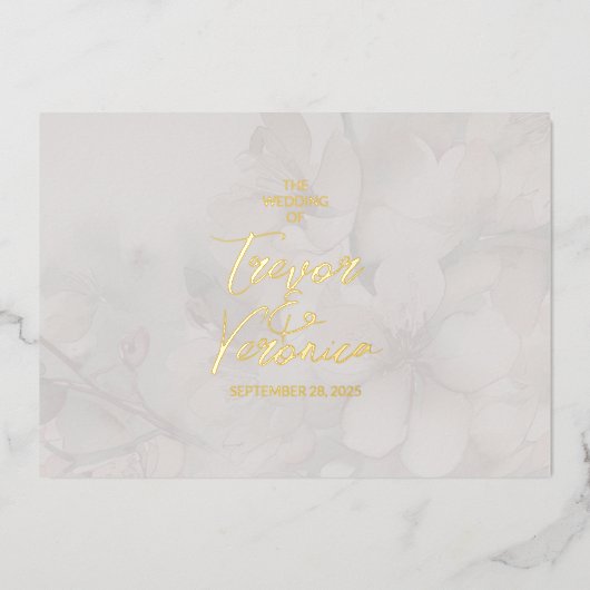 Cherry Blossom Wedding Folieneinladung (Vorderseite)