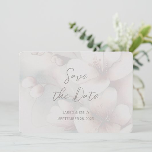 Cherry Blossom Wedding Foto Save the Date hinzufüg (Stehend Vorderseite)