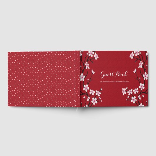Cherry Blossom Wedding Gast Gästebuch (Voll)