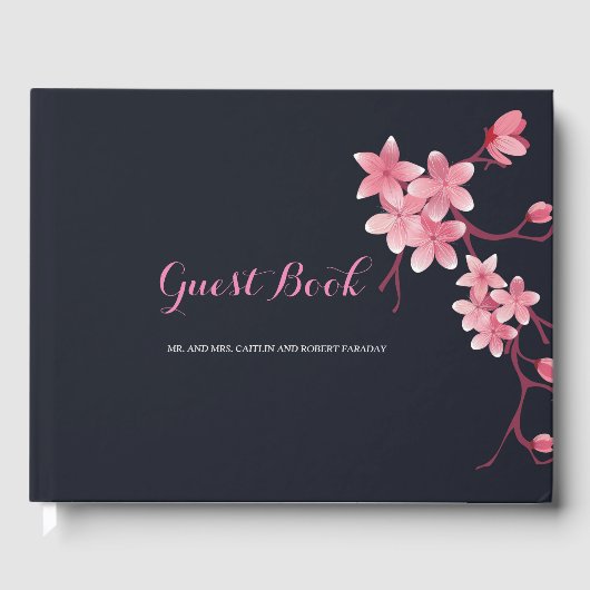 Cherry Blossom Wedding Gast Gästebuch (Vorderseite)