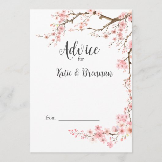 Cherry Blossom Wedding Hinweiskarte (Vorderseite)