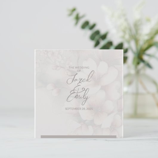 Cherry Blossom Wedding Invitation QR Code Einladung (Stehend Vorderseite)