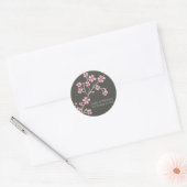 Cherry Blossom Wedding Invitation Siegel (pink) Runder Aufkleber (Umschlag)