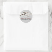 Cherry Blossom Wedding Invitation Siegel (silber) Runder Aufkleber (Tasche)