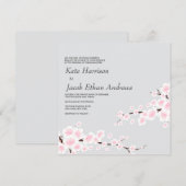 Cherry Blossom Wedding Invite // Silver Einladung (Vorne/Hinten)