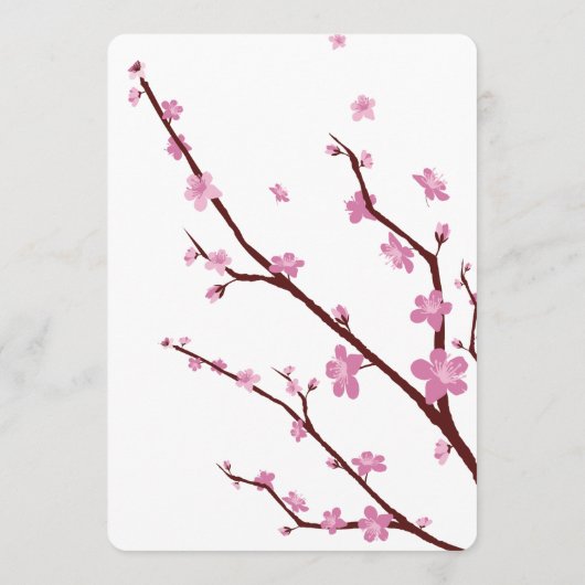 Cherry Blossom Wedding Menu Menükarte (Rückseite)