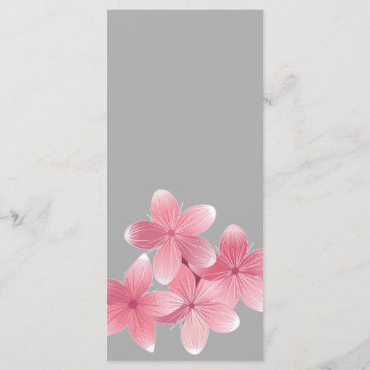 Cherry Blossom Wedding Menu Programm (Rückseite)