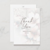 Cherry Blossom Wedding Monogram Danke-Karte Dankeskarte (Vorne/Hinten)