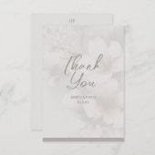 Cherry Blossom Wedding Monogram Danke-Karte Dankeskarte (Vorne/Hinten)