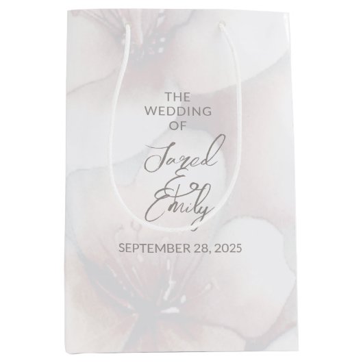 Cherry Blossom Wedding Personalisierte Geschenktas Mittlere Geschenktüte (Vorderseite)
