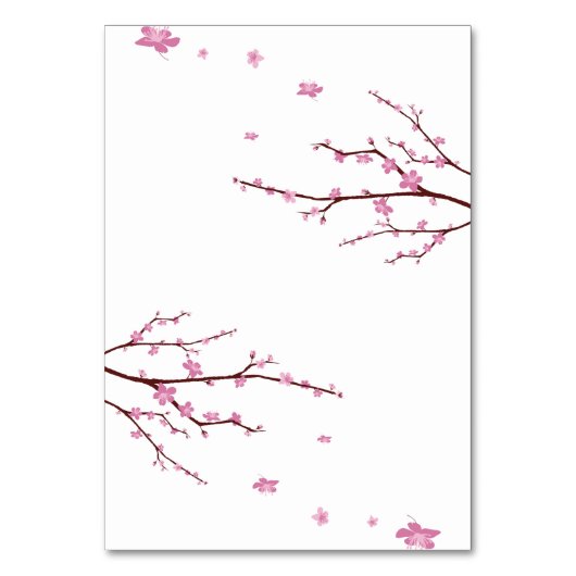 Cherry Blossom Wedding Platzkarten Tischnummer (Rückseite)