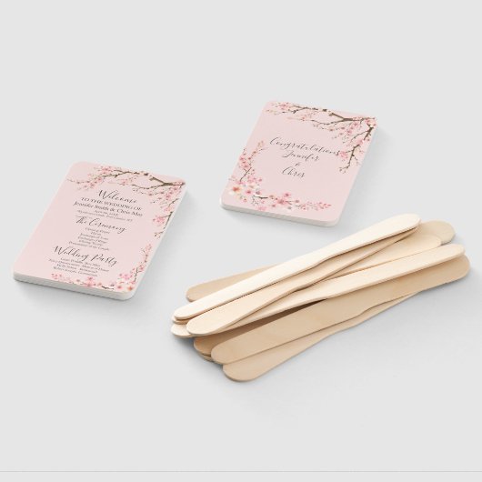 Cherry Blossom Wedding Program Fächer (Non-assembled)