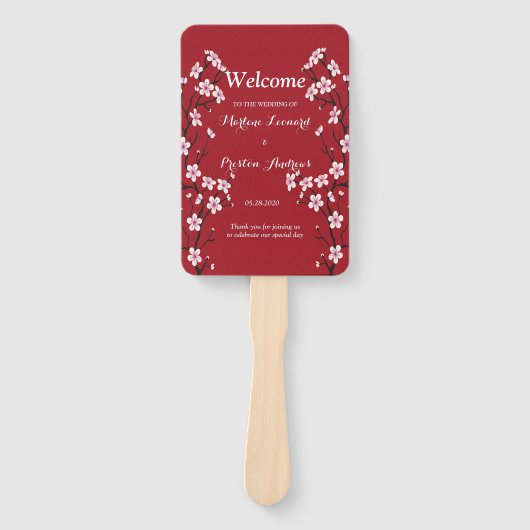 Cherry Blossom Wedding Program Fächer (Vorderseite)