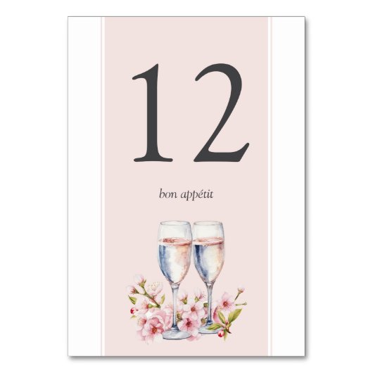 Cherry Blossom Wedding Reception Tischnummer (Vorderseite)
