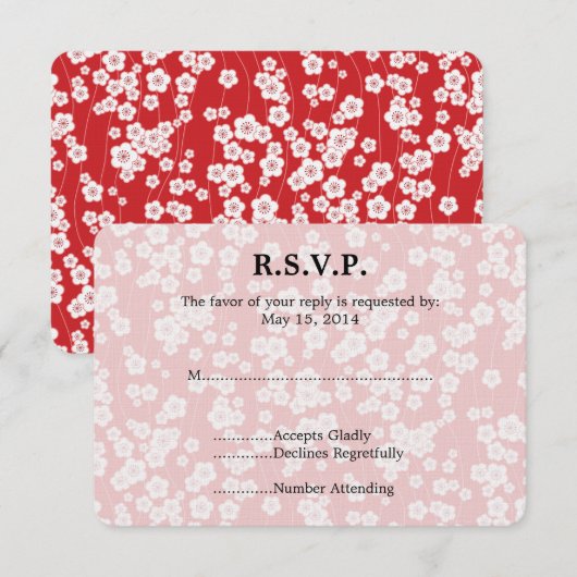 Cherry Blossom Wedding RSVP (Vorne/Hinten)