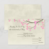 Cherry Blossom Wedding RSVP Card Karte (Vorne/Hinten)