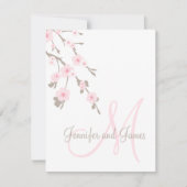 Cherry Blossom Wedding RSVP Cards Monogram (Vorderseite)