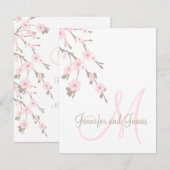 Cherry Blossom Wedding RSVP Cards Monogram Karte (Vorne/Hinten)