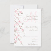 Cherry Blossom Wedding RSVP für Square Cards (Rückseite)