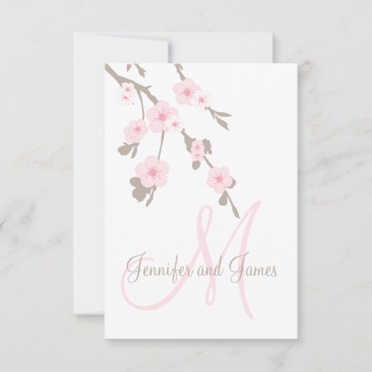 Cherry Blossom Wedding RSVP für Square Cards Karte (Vorderseite)