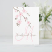 Cherry Blossom Wedding RSVP für Square Cards Karte (Stehend Vorderseite)