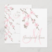 Cherry Blossom Wedding RSVP für Square Cards Karte (Vorne/Hinten)