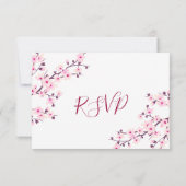 Cherry Blossom Wedding RSVP Karte (Rückseite)