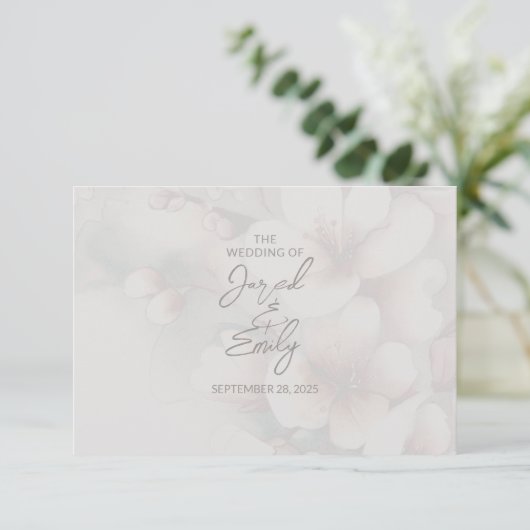 Cherry Blossom Wedding RSVP Karte (Stehend Vorderseite)