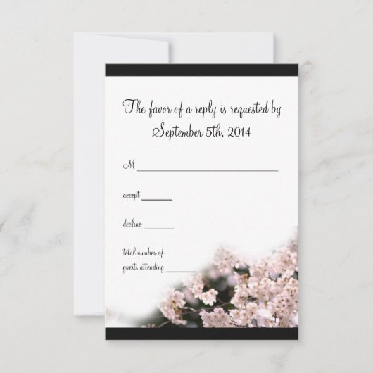 Cherry Blossom Wedding RSVP Karte (Vorderseite)