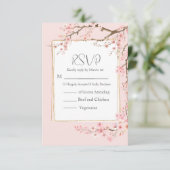 Cherry Blossom Wedding RSVP Karte (Stehend Vorderseite)