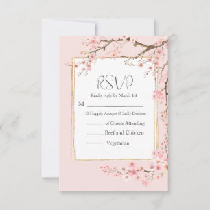 Cherry Blossom Wedding RSVP Karte
