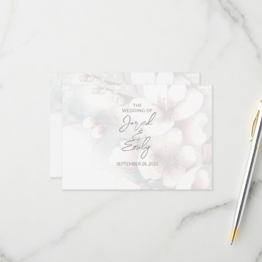 Cherry Blossom Wedding RSVP Karte (Vorderseite/Rückseite Beispiel)