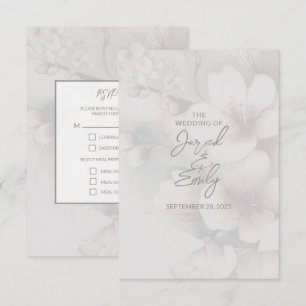 Cherry Blossom Wedding RSVP Karte