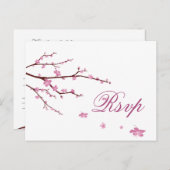 Cherry Blossom Wedding RSVP Postkarten (Vorne/Hinten)