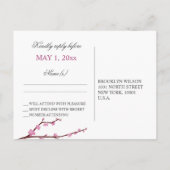 Cherry Blossom Wedding RSVP Postkarten (Rückseite)