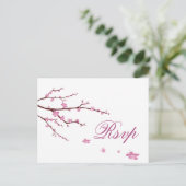 Cherry Blossom Wedding RSVP Postkarten (Stehend Vorderseite)