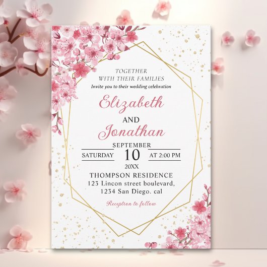 Cherry Blossom Wedding – Sakura Floral Wedding Einladung
