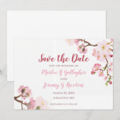 Cherry Blossom Wedding Save the Date Card (Vorne/Hinten)